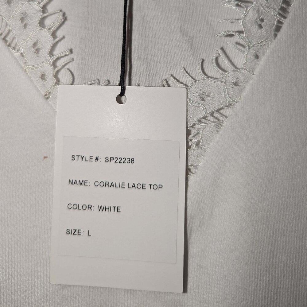 GENERATION LOVE Coralie Lace Combo Top in White size Large - Picture 7 of 7